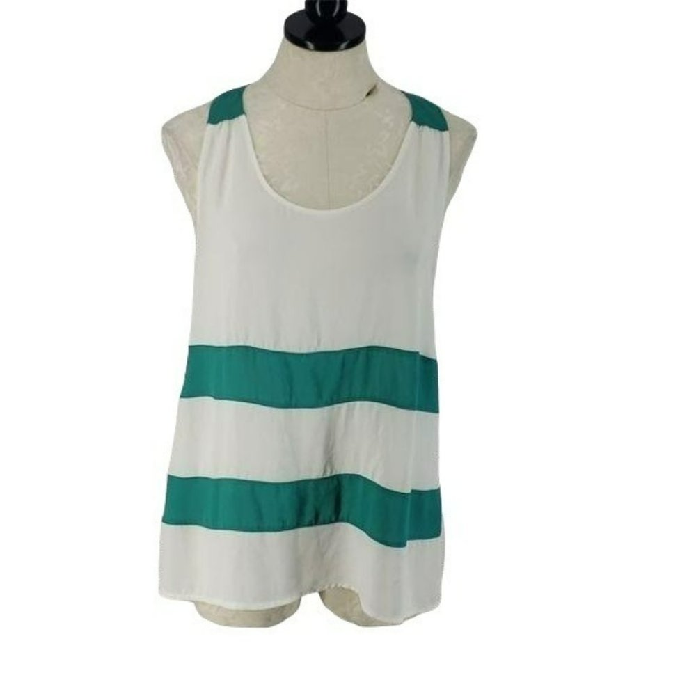 Andree‎ blue Razor back color block tank top